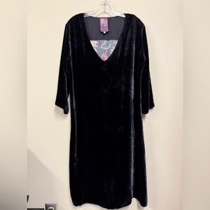 Johnny Was Black Velvet Dress
